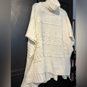 Loft, turtleneck poncho sweater, oversized